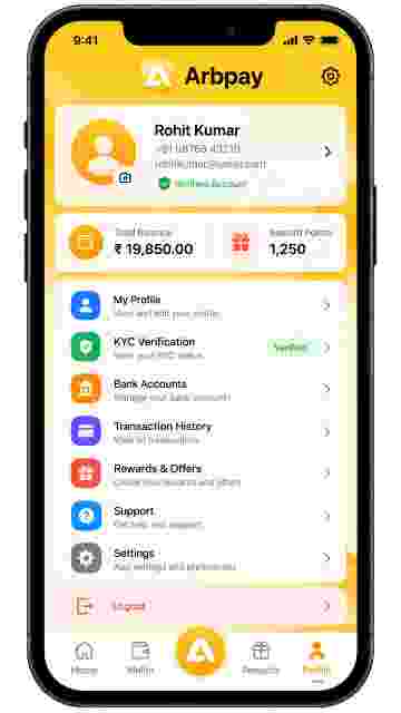 Arbpay profile screen preview